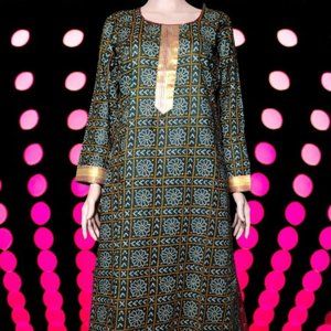 Screen printed Chunri cotton readymade dress set